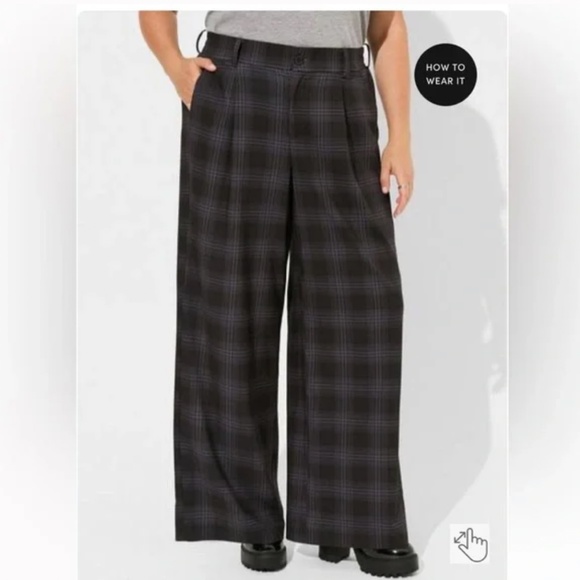 NWT Torrid Wide Leg Stretch Crepe High-Rise Pant Size 12 Tall - Picture 2 of 4